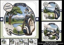 cup1472580_1209 - 7x7 Golfing birthday wishes choice of three mini kit