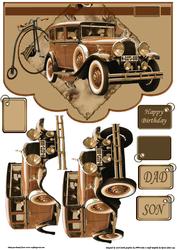 Vintage Car Decoupage