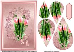 Framed Tulips Teardrop Pyramid