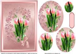 Framed Tulips Oval Pyramid