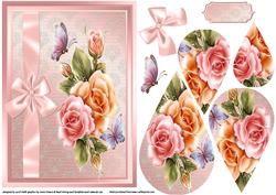 Sweet Roses with Satin Bow Teardrop Pyramid