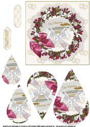 Rose Framed Wedding Teardrop Pyramid