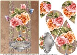Sweet Roses for Her Birthday Teardrop Pyramid