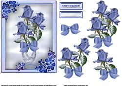 Blue Roses and Pearls for You