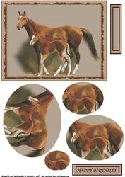 The Chestnut Mare and Her Foal Oval Pyramid