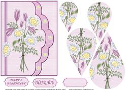 Pastel Flowers Teardrop Pyramid