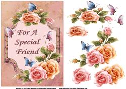 Shimmering Roses and Butterflies for My Friend