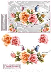 Beautiful Roses and Butterflies Envelope Front
