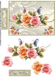 Beautiful Roses and Butterflies Envelope Front 2