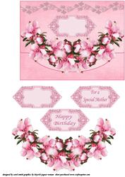 Delicate Floral Faux Envelope Decoupage