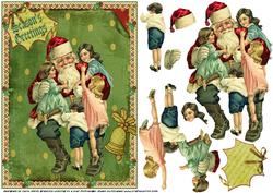 Vintage Christmas Lets Sit on Santa's Knee
