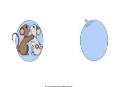 Blue Christmas Mice Love Insert