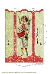 Vintage Christmas Girl Bookmark Envelope