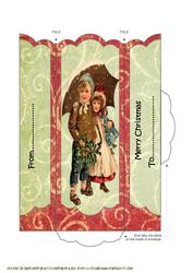Vintage Christmas Children Bookmark Envelope