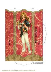 Vintage Christmas Boy Bookmark Envelope