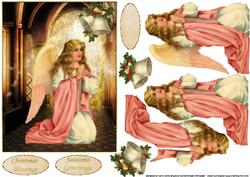 Vintage Christmas Angel Arched Background