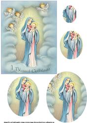 A Vintage Christmas Mary with Child Oval Pyramid
