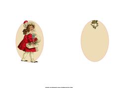 Vintage Christmas Girl Insert