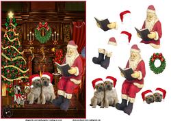 Santa Reading the Twins a Story