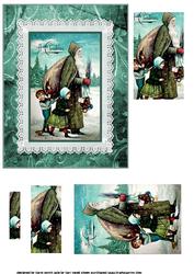 Vintage Santa with Children Pyramid