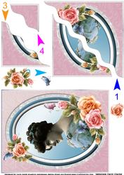 Victorian Lady in Floral Frame Side Stacker