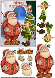 Santa in His Slippers Decoupage