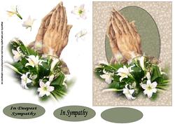 Praying Hands and Lilies Sympathy Decoupage