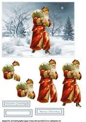 Vintage Santa Scene Decoupage
