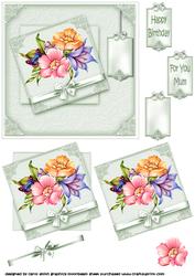 Floral Square Pale Green