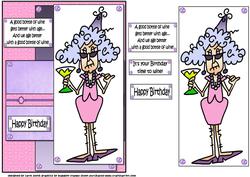Stella Likes a Glass of Wine Quick Card