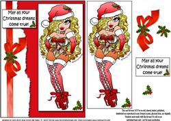 Xmas Hottie Hopes All Your Dreams Come True Quick Card