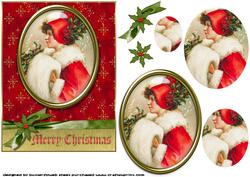Vintage Christmas Girl Medallion