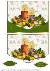 Classic Christmas Candles Faux Envelope Quick Card