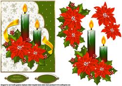 Two Christmas Candles Faux Envelope Decoupage