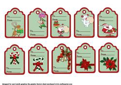 Set of Ten Christmas Tags