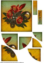 Floral Steampunk Cluster Duo Corner Stacker