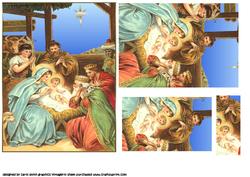Vintage Christmas Nativity Pyramid