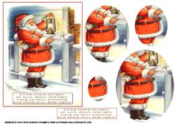 Vintage Christmas Santa Oval Pyramid