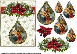 Vintage Nativity Teardrop Pendant