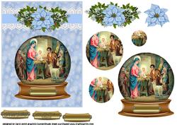 Vintage Nativity Snowglobe Scene
