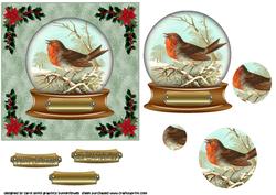 The Vintage Robin Snowglobe