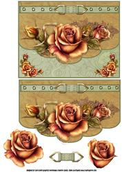 Autumn Roses Faux Envelope Quick Card
