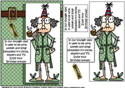 Gus Wine Women and Song Quick Card