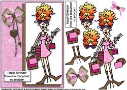 Rita Shopaholic Birthday Decoupage