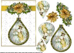 Christmas Vintage Girls Teardrop Pendant