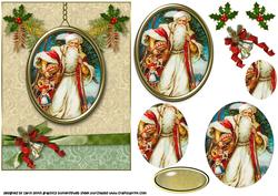 Vintage Santa Medallion