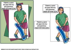 Son-sational Skateboarder Birthday Quick Card