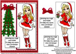 Miss Mistletoe Sends Hugs and Kisses Quick Card