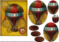 Vintage Steampunk Goodbye Bon Voyage Pyramid