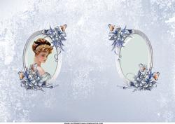 Portrait of a Vintage Lady with Winter Flowers Insert